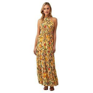 Rays For Days Corrina Dress in Creamy Yellow Floral Small Womens Long Maxi